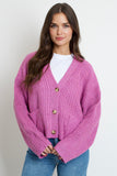 Loop Knit Cardigan // fuschia purple
