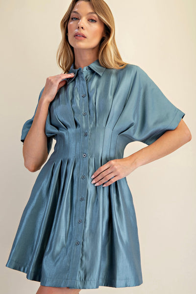 Satin Slate Mini Dress