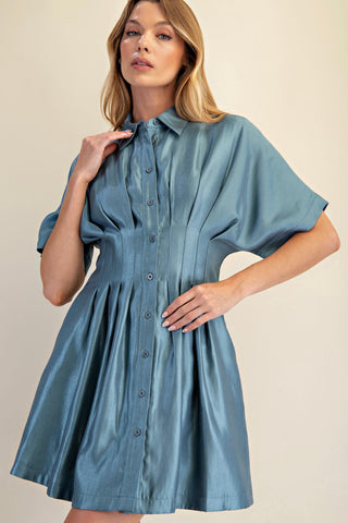 Satin Slate Mini Dress