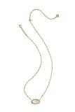 Elisa Scallop Frame Necklace in Gold Natural Mop
