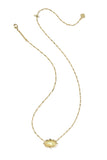 Elisa Scallop Frame Necklace in Yellow Iridescent Abalone