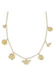 Cailey Charm Necklace - Gold Metal