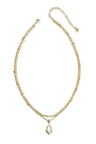 Adriana Scallop Frame Multi Strand Necklace in Natural Mop