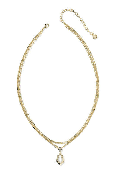 Adriana Scallop Frame Multi Strand Necklace in Natural Mop
