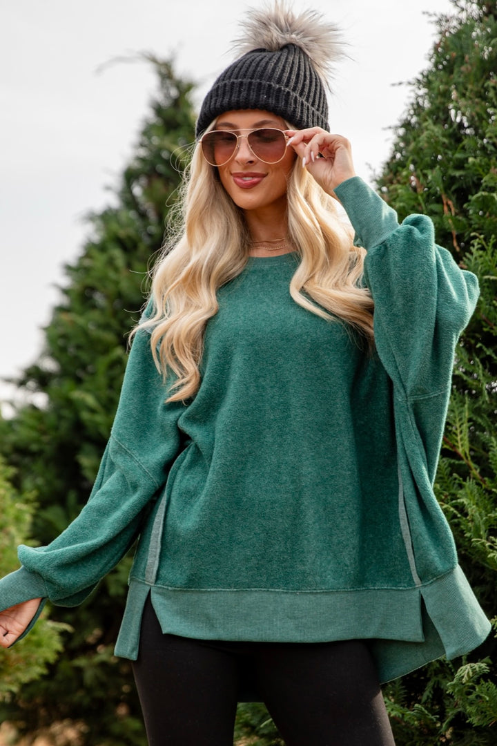 Lennon Fleece Pullover // wintergreen