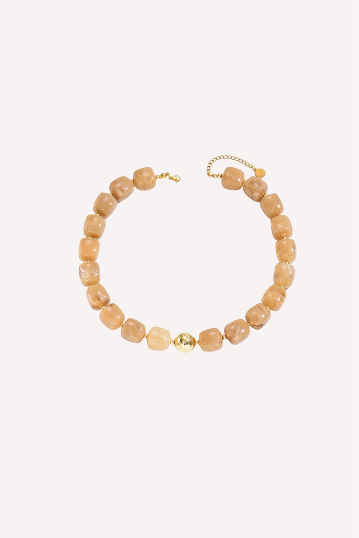 Acrylic Beaded Necklace // natural