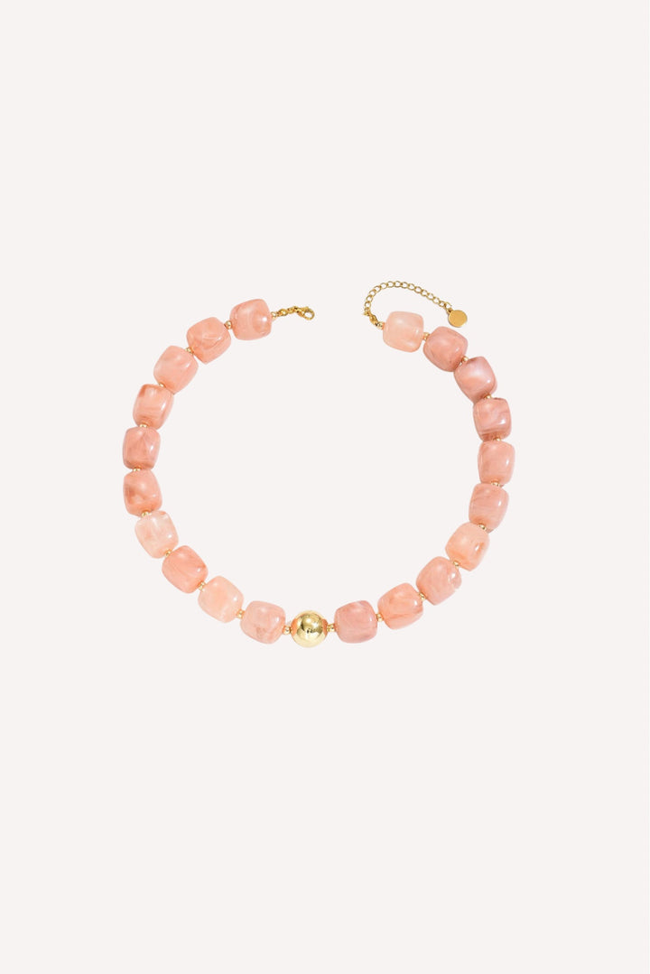 Acrylic Beaded Necklace // pink
