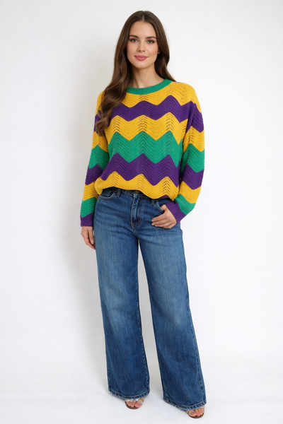 Mardi Chevron Knit Top