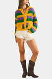Mardi Gras Classic Stripe Cardigan
