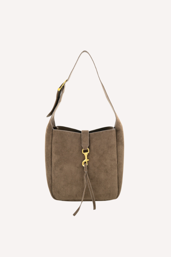 Mae Suede Buckle Bag // chocolate