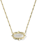 Elisa Scallop Frame Necklace in Gold Natural Mop