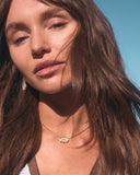 Elisa Scallop Frame Necklace in Gold Natural Mop