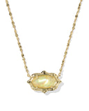 Elisa Scallop Frame Necklace in Yellow Iridescent Abalone