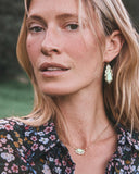 Elisa Scallop Frame Necklace in Yellow Iridescent Abalone