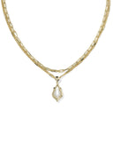 Adriana Scallop Frame Multi Strand Necklace in Natural Mop