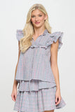 Aegean Plaid Top