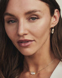 Elisa Luxe Pendent Necklace in Gold White CZ