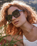 Elisa Toggle Link and Chain Necklace - Gold White CZ