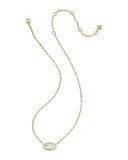 Elisa Luxe Pendent Necklace in Gold White CZ