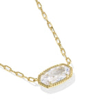 Elisa Luxe Pendent Necklace in Gold White CZ