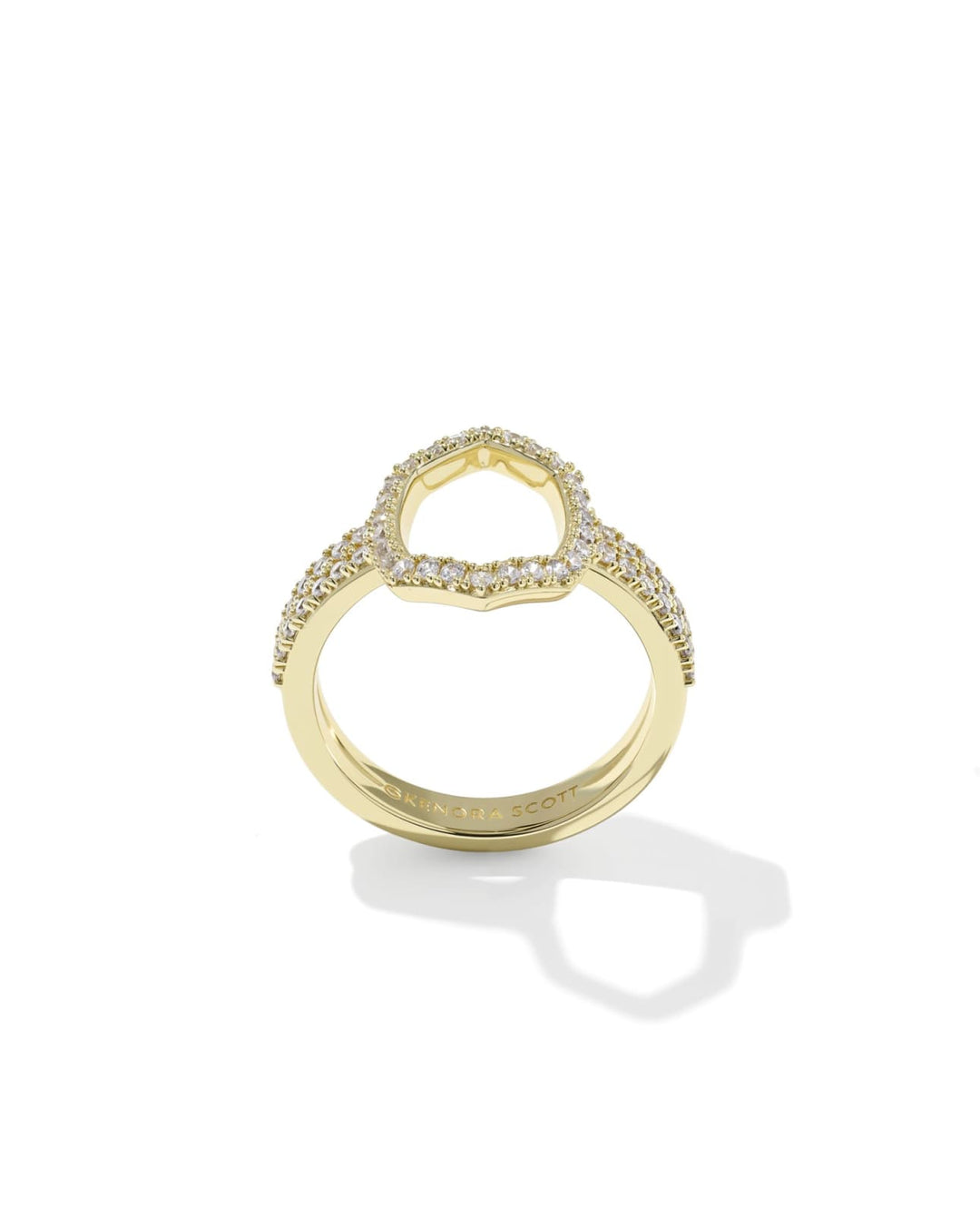 Daphne Pave Cocktail Ring in Gold White CZ