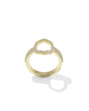 Daphne Pave Cocktail Ring in Gold White CZ