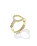 Daphne Pave Cocktail Ring in Gold White CZ