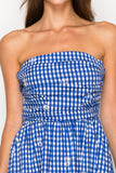 Santorini Gingham Midi Dress