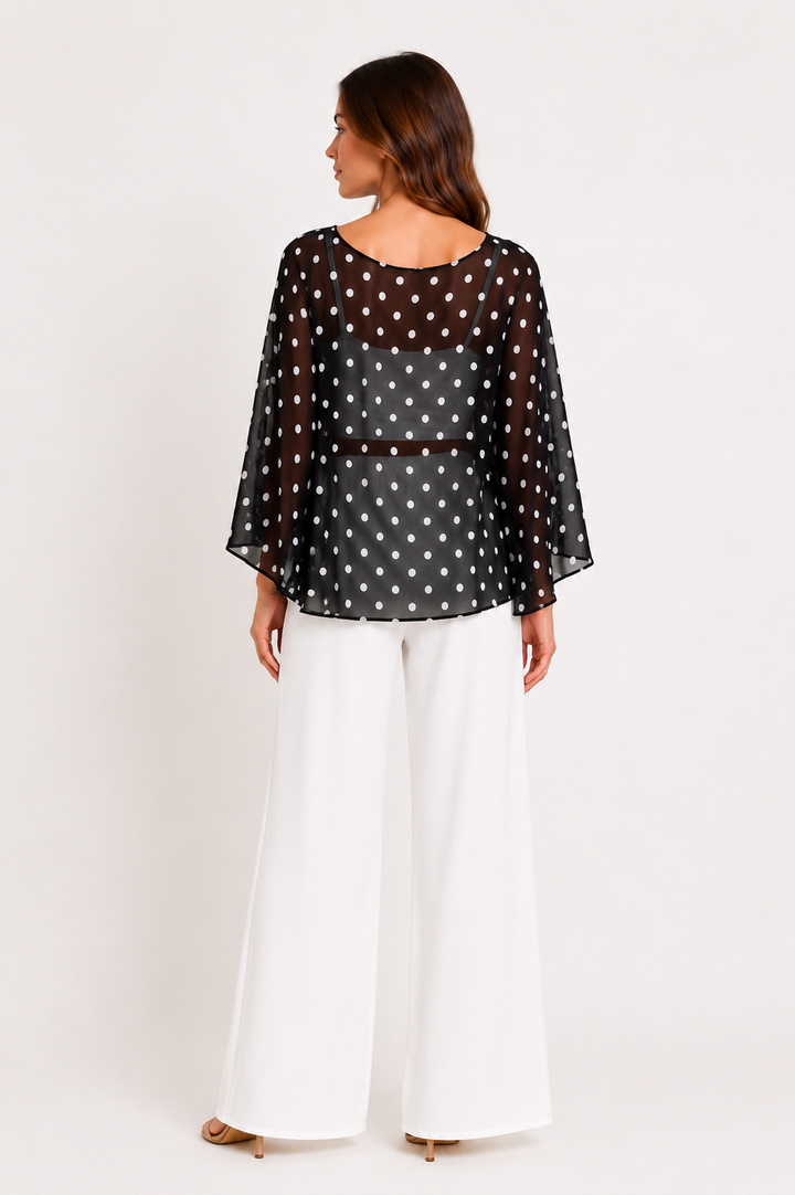 Mika Polka Dot Cape Top