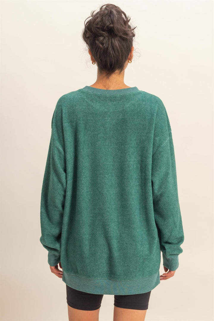 Lennon Fleece Pullover // wintergreen