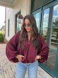 Finley Bomber Jacket // burgundy