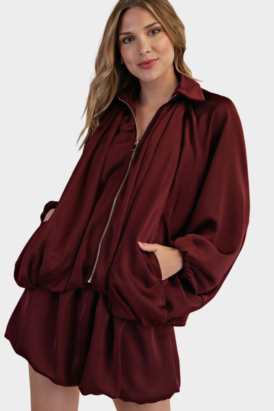 Finley Bomber Jacket // burgundy