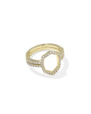 Daphne Pave Cocktail Ring in Gold White CZ