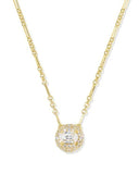 Bella Short Pendent Necklace in Gold White