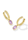 Emilie Gold Huggie Earrings - Purple Amethyst