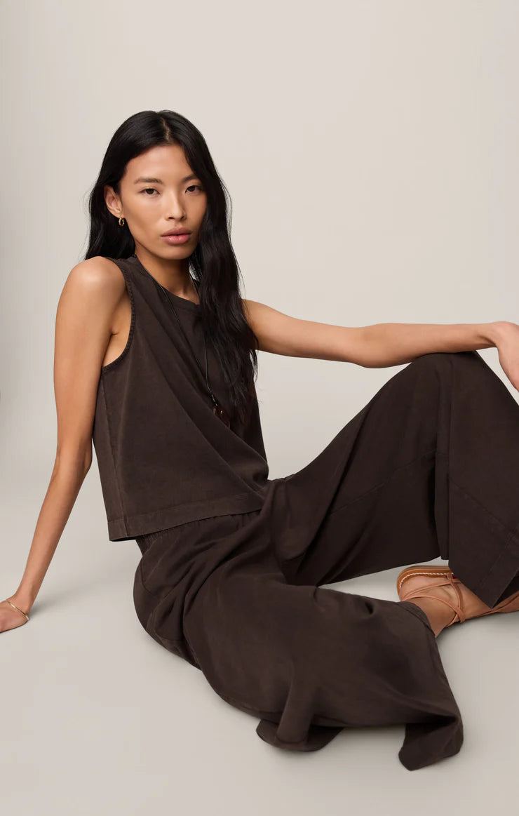 Scout Jersey Crop Flare Pant // dark chocolate