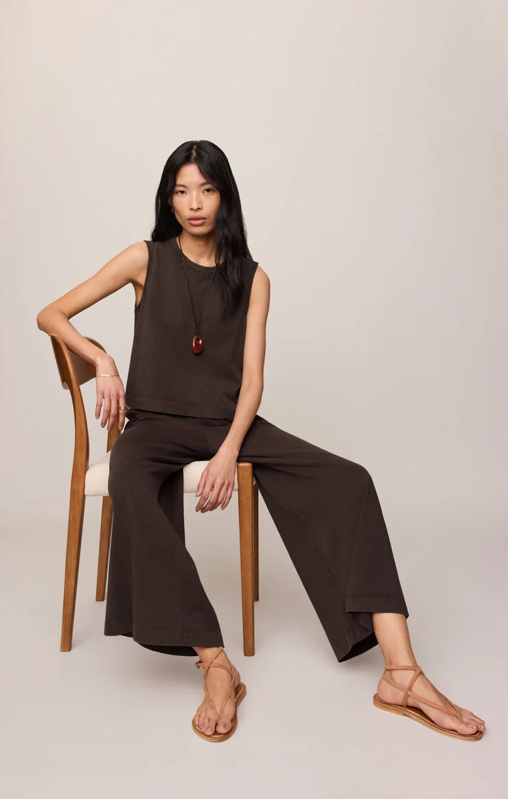Scout Jersey Crop Flare Pant // dark chocolate