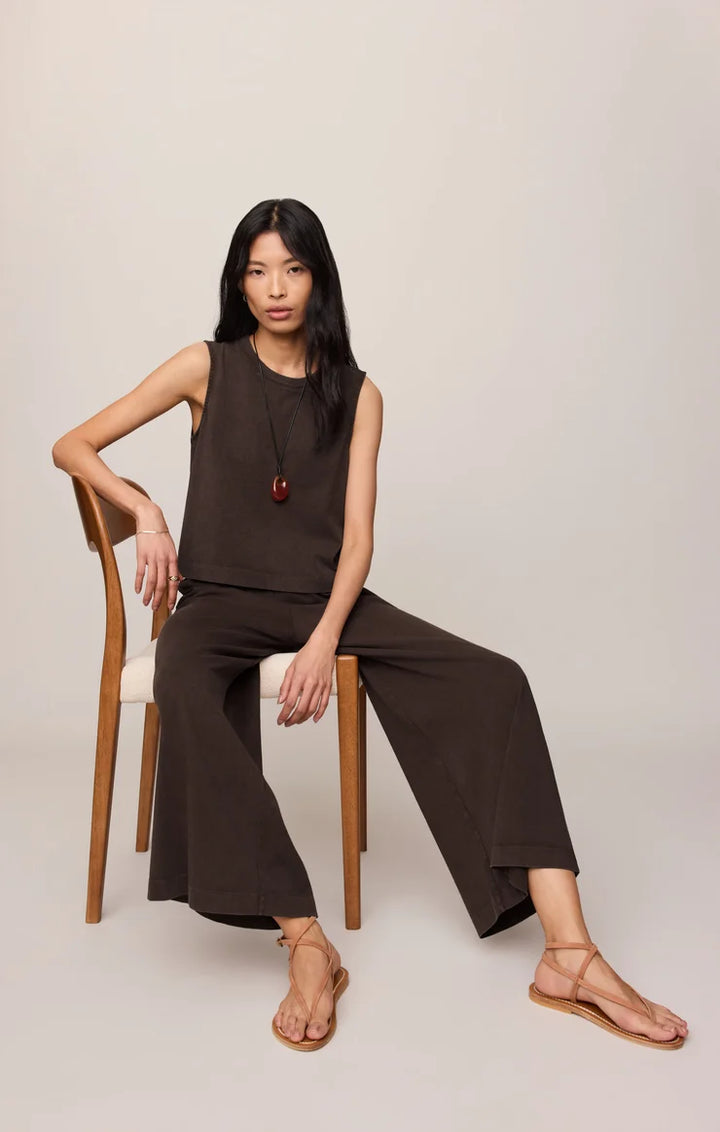 Scout Jersey Crop Flare Pant // dark chocolate