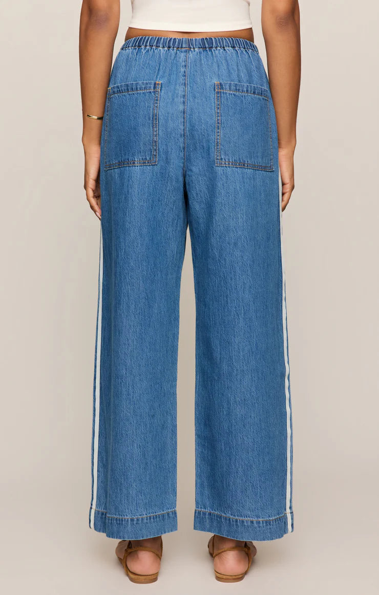 The Sidelines Denim Track Pant in Dreamstate