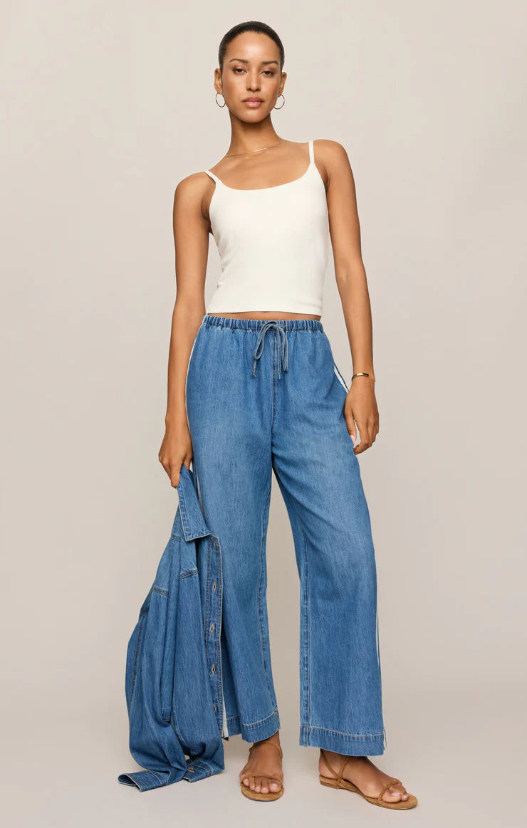 The Sidelines Denim Track Pant in Dreamstate