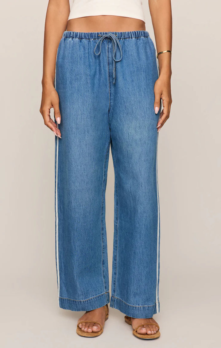 The Sidelines Denim Track Pant in Dreamstate