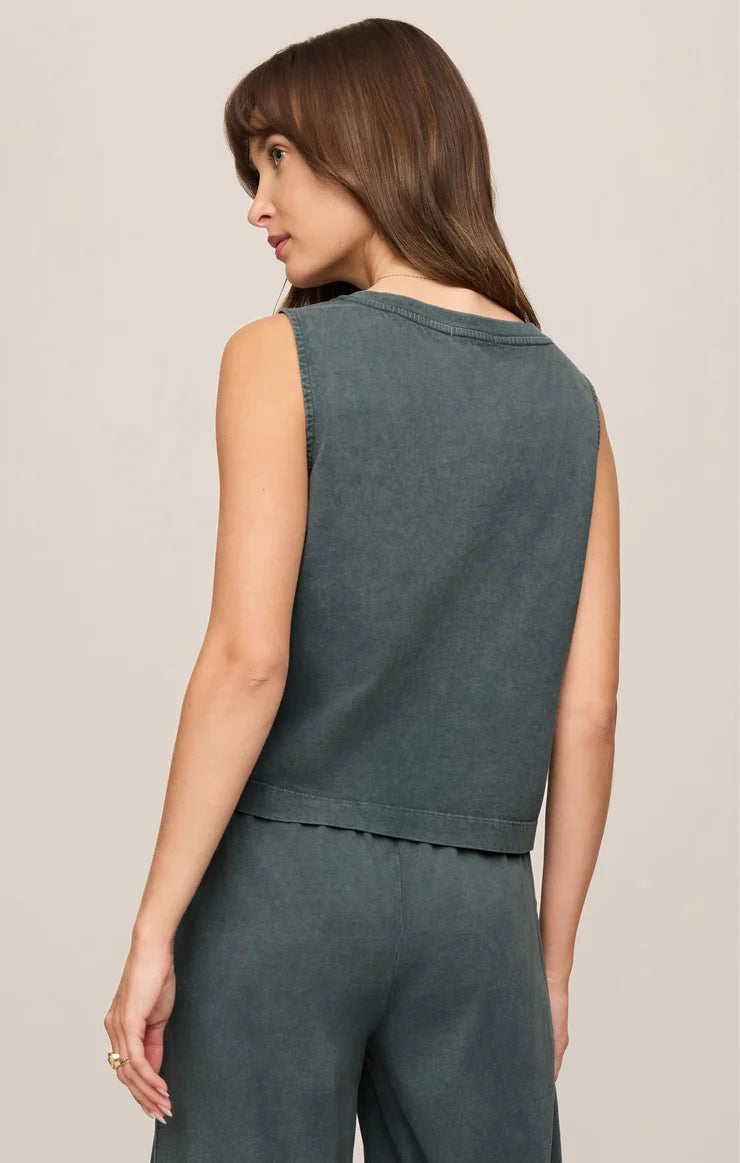 Sloane V-Neck Top // emerald cove