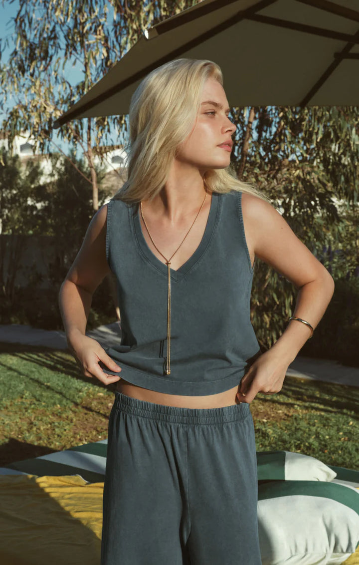 Sloane V-Neck Top // emerald cove