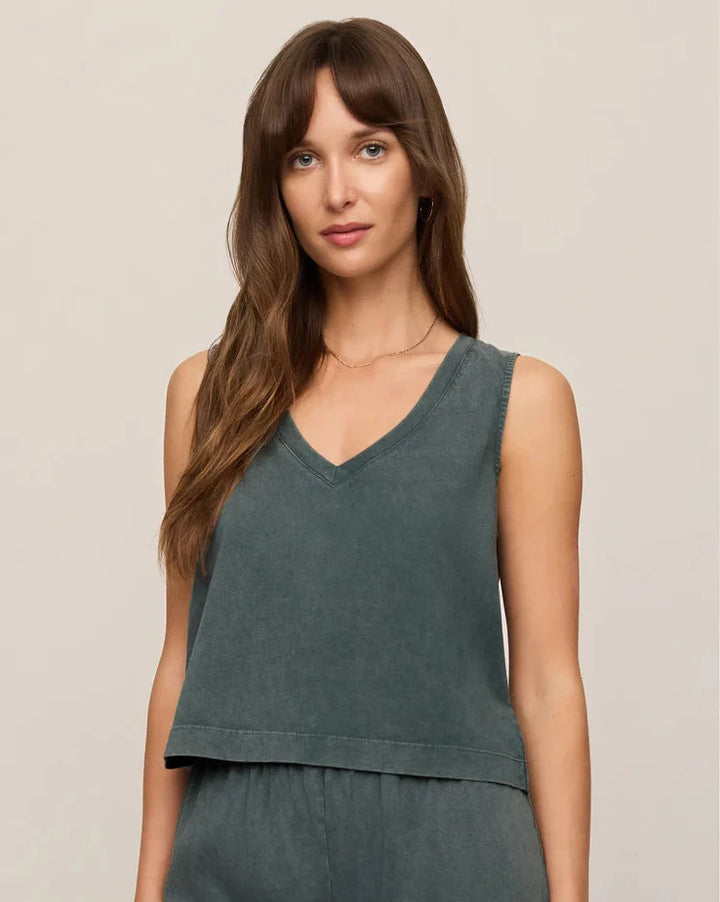 Sloane V-Neck Top // emerald cove