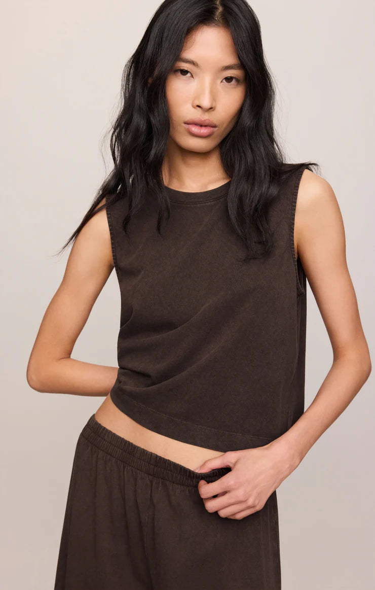 Sloane Muscle Tank // dark chocolate