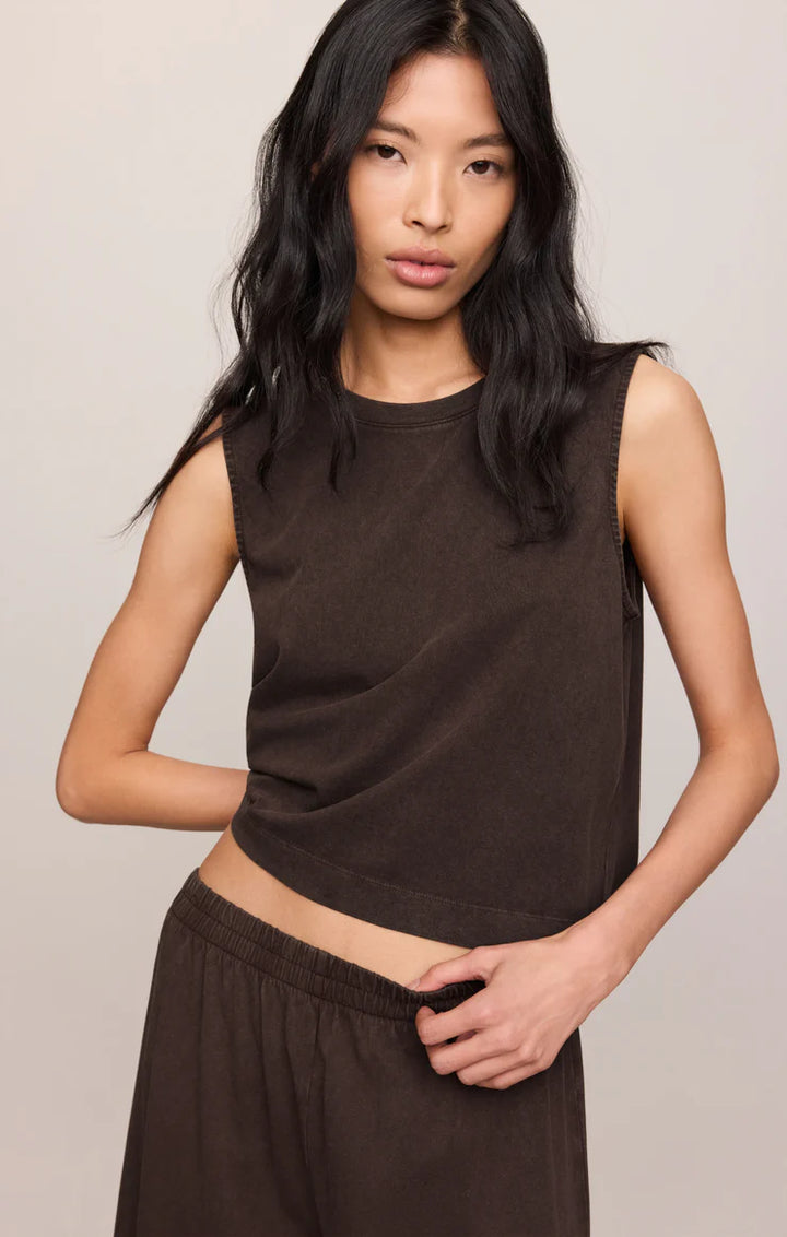 Sloane Muscle Tank // dark chocolate