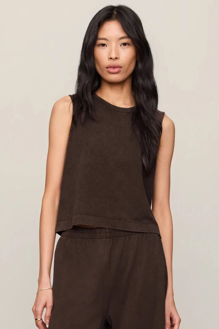 Sloane Muscle Tank // dark chocolate