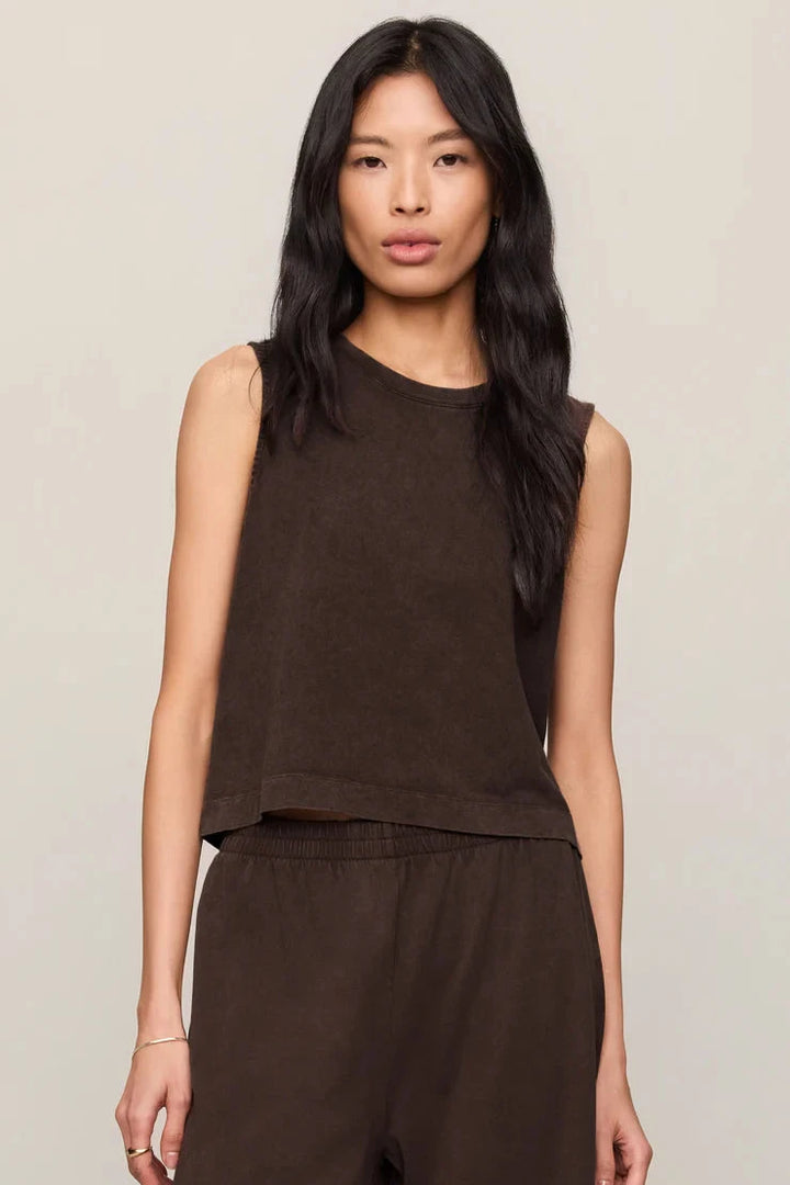 Sloane Muscle Tank // dark chocolate