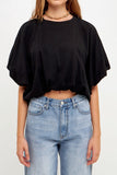 Bubble Hem Tee // black