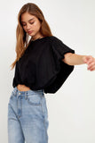 Bubble Hem Tee // black